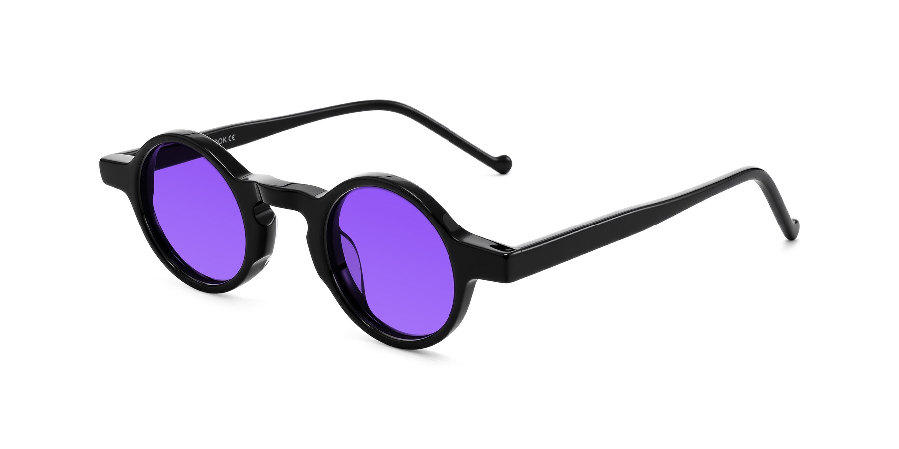 Angle of Enno in Black with Purple Tinted Lenses