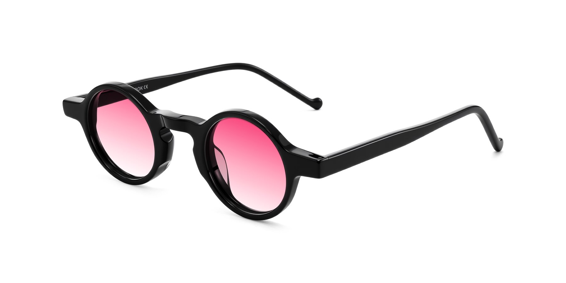 Angle of Enno in Black with Pink Gradient Lenses