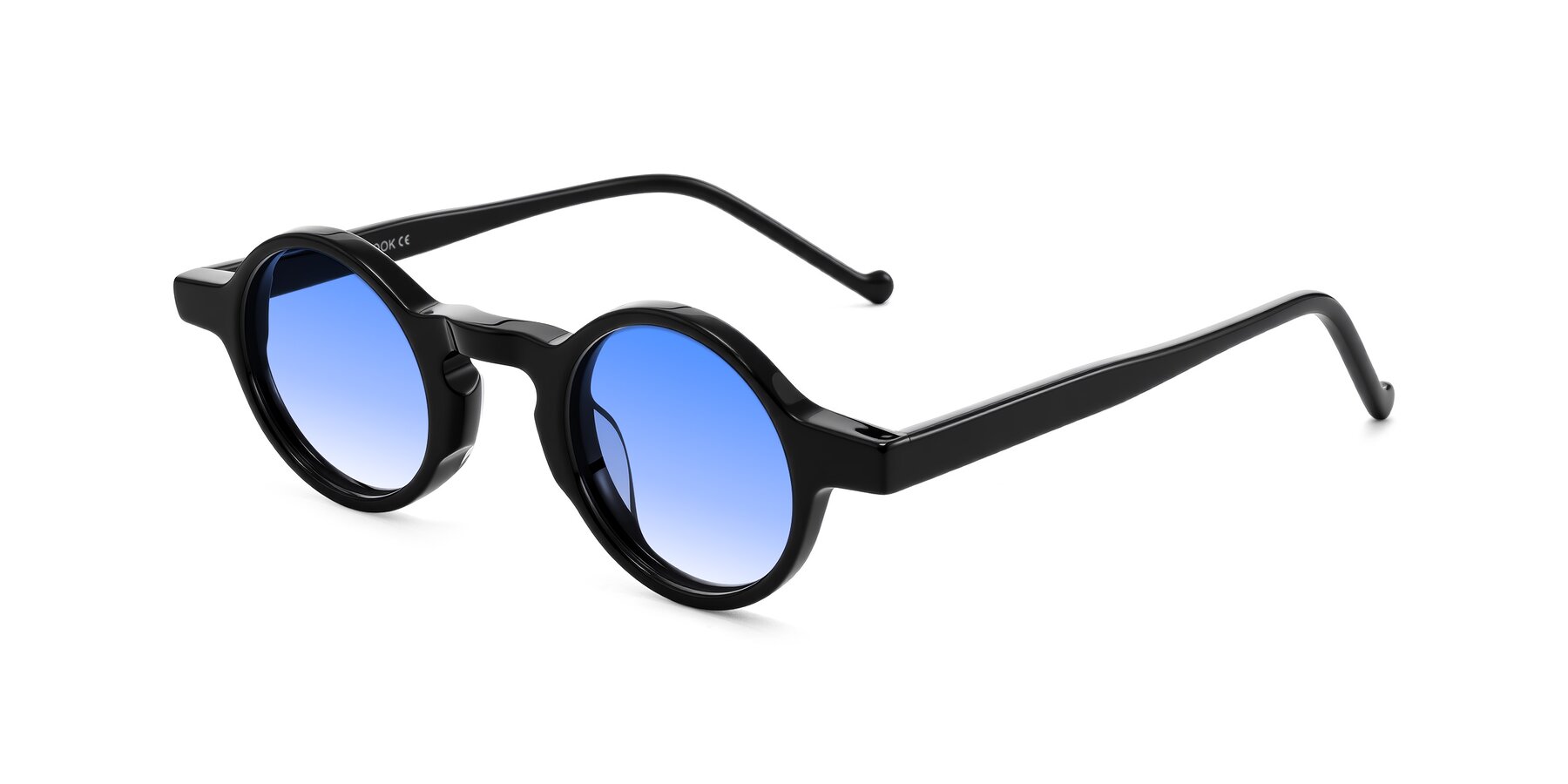 Angle of Enno in Black with Blue Gradient Lenses