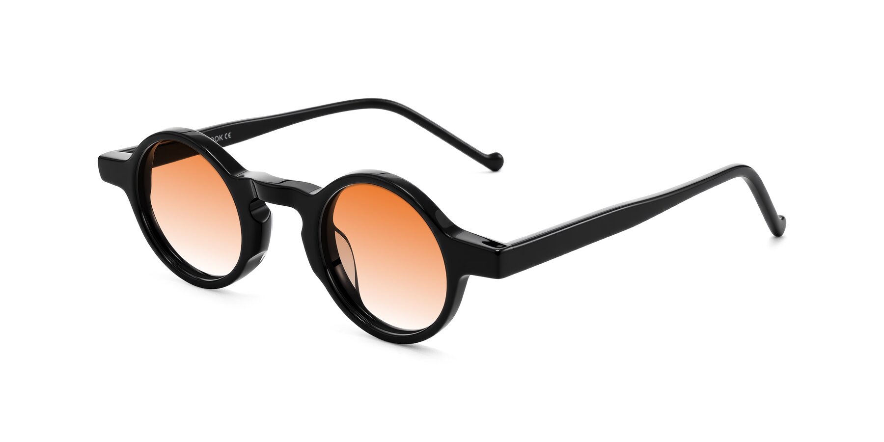 Angle of Enno in Black with Orange Gradient Lenses