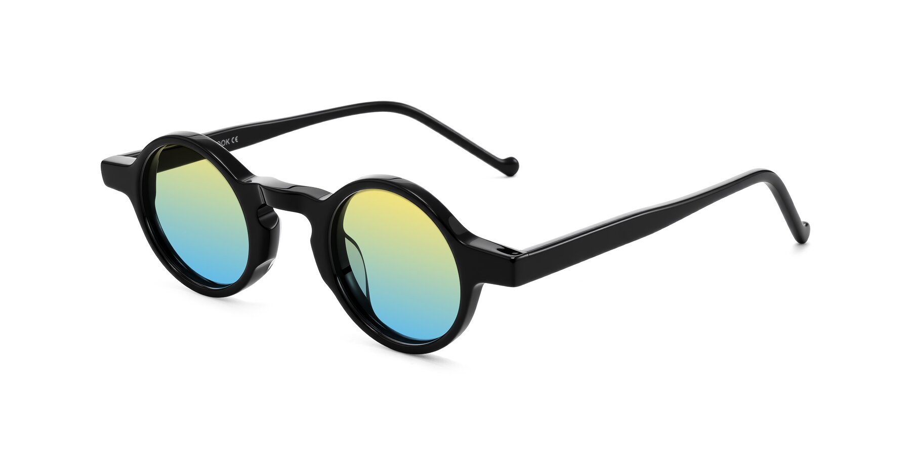 Angle of Enno in Black with Yellow / Blue Gradient Lenses