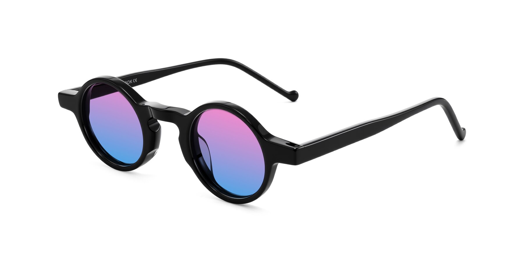 Angle of Enno in Black with Pink / Blue Gradient Lenses