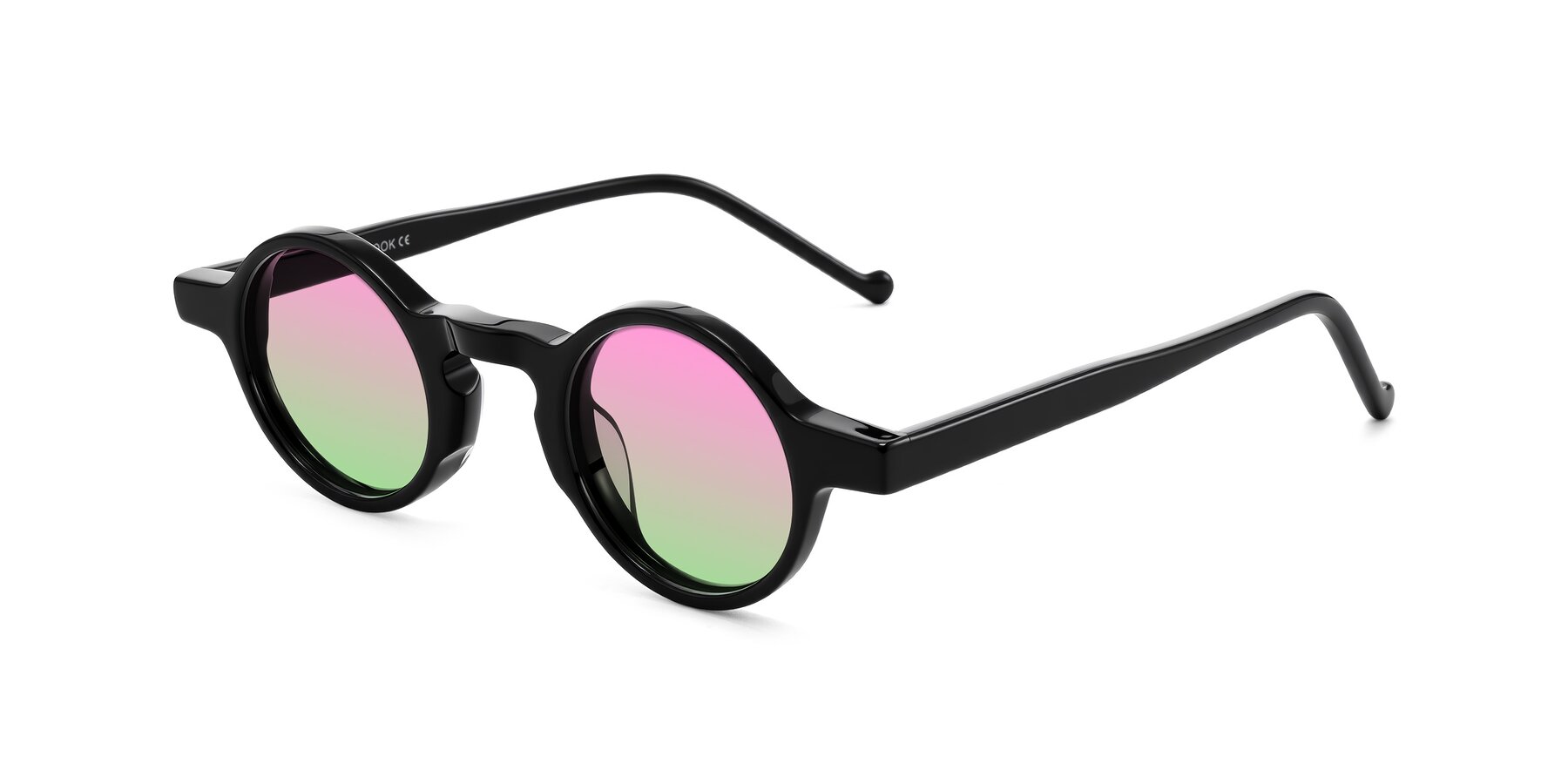 Angle of Enno in Black with Pink / Green Gradient Lenses