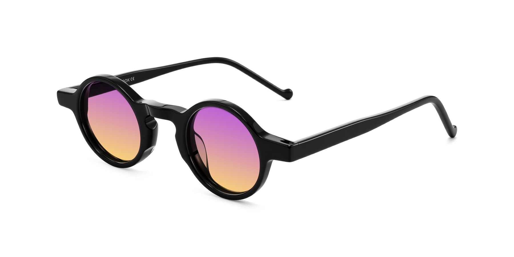 Angle of Enno in Black with Purple / Yellow Gradient Lenses