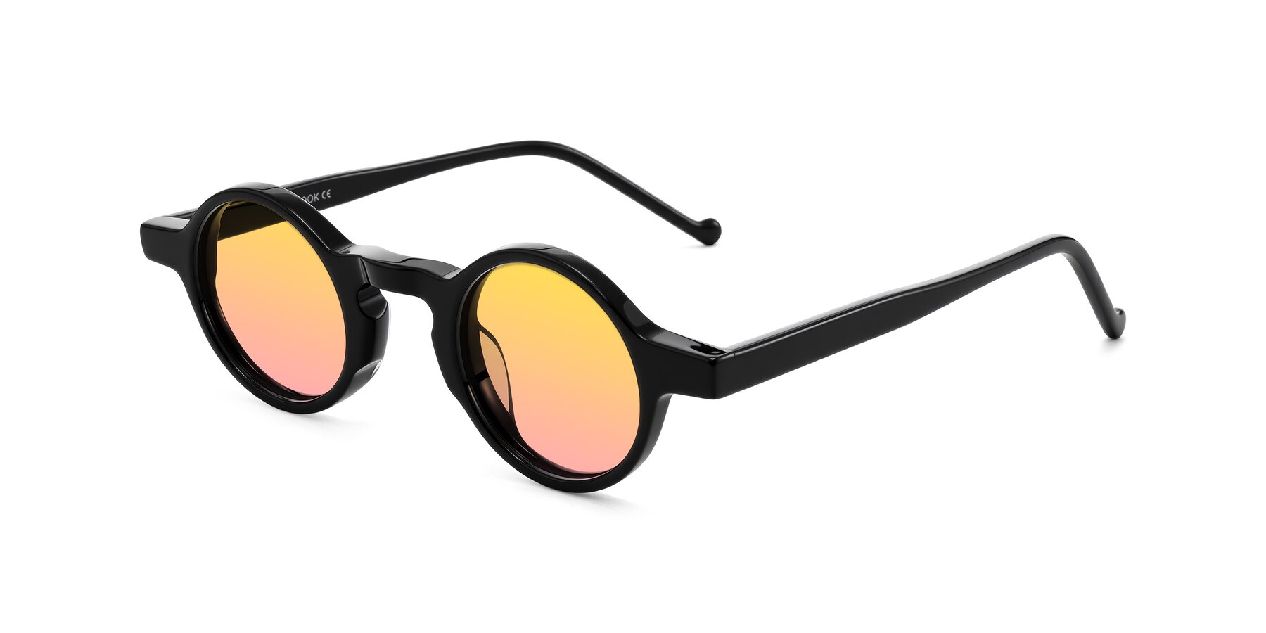 Angle of Enno in Black with Yellow / Pink Gradient Lenses