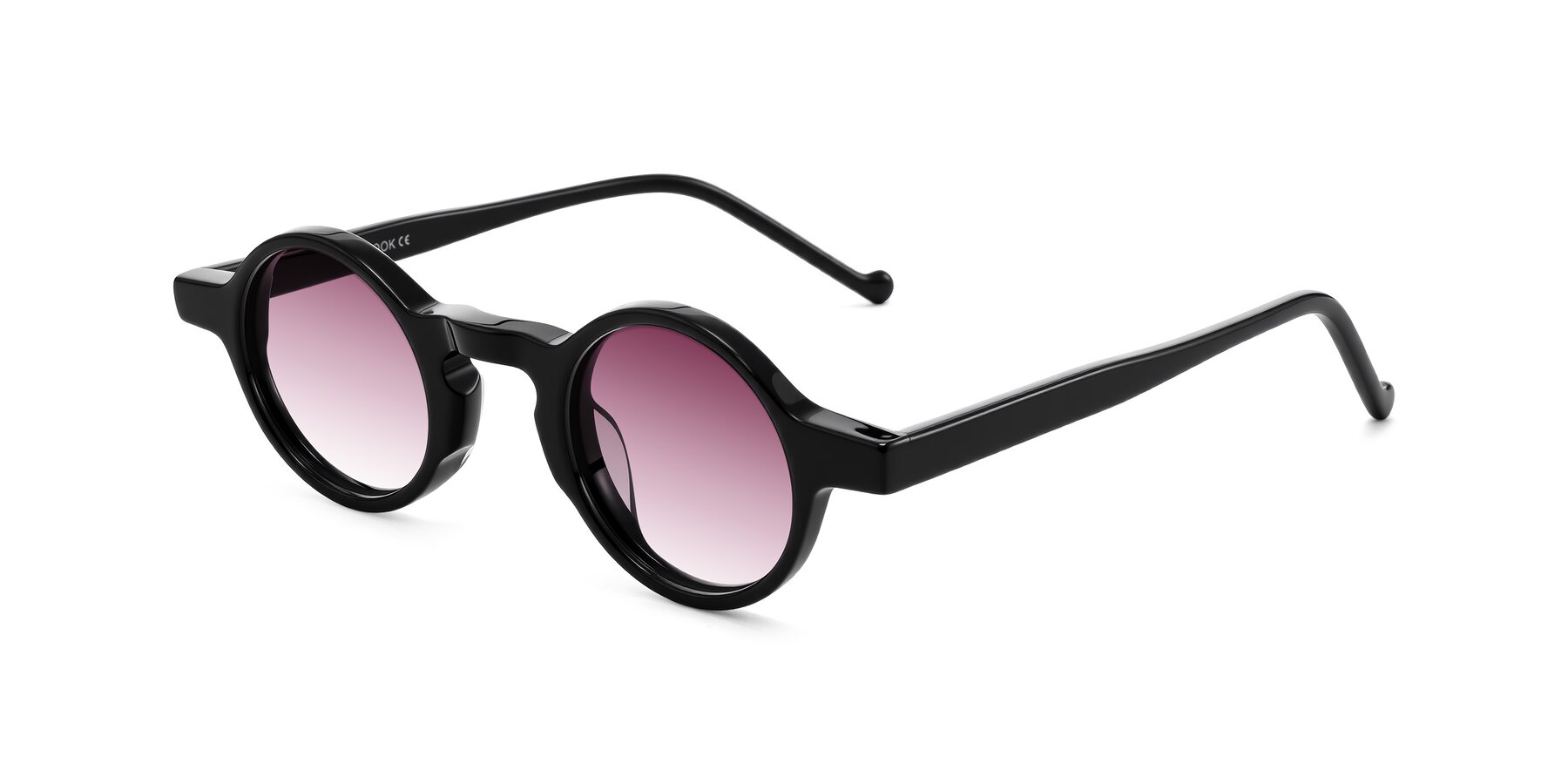 Angle of Enno in Black with Wine Gradient Lenses