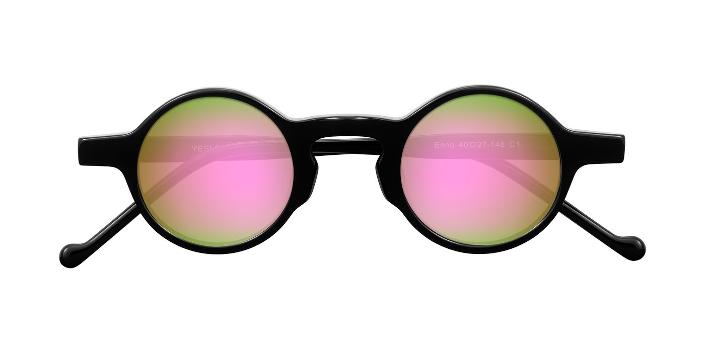 Enno - Black Flash Mirrored Sunglasses