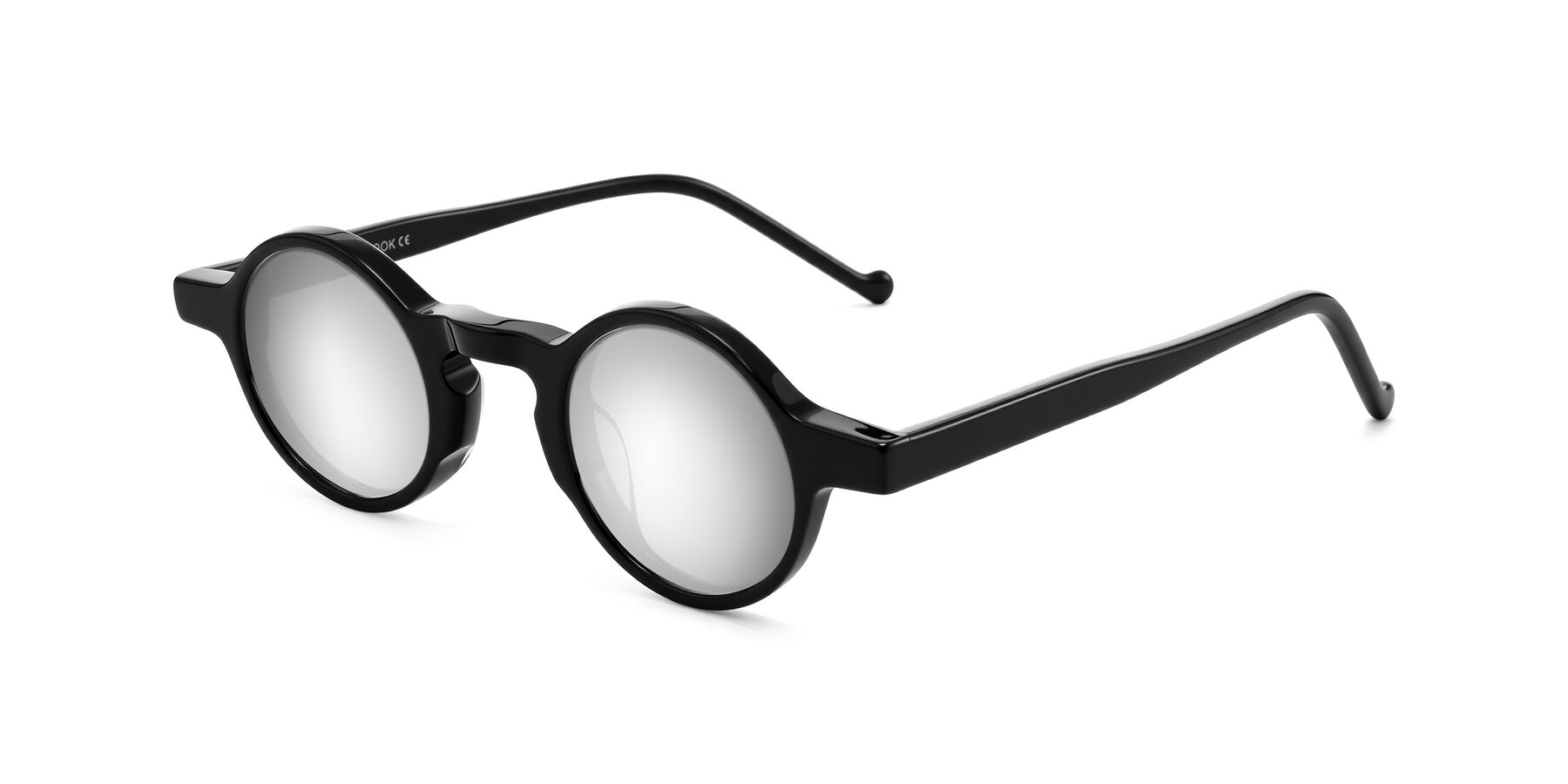 Angle of Enno in Black with Silver Mirrored Lenses