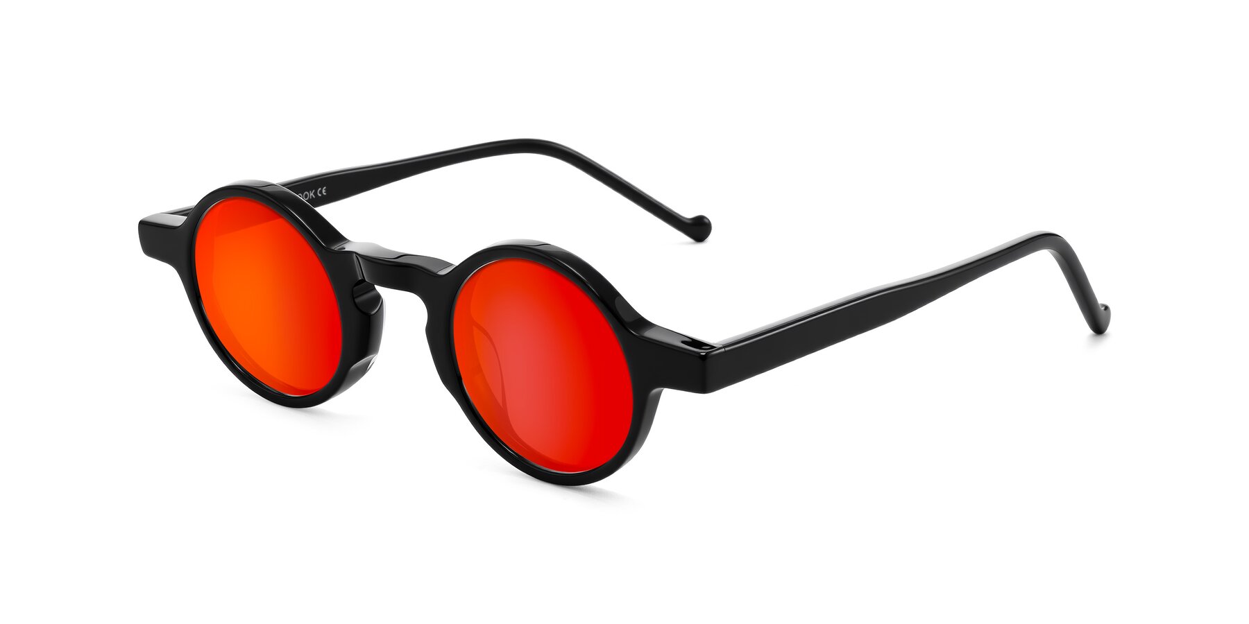 Angle of Enno in Black with Red Gold Mirrored Lenses