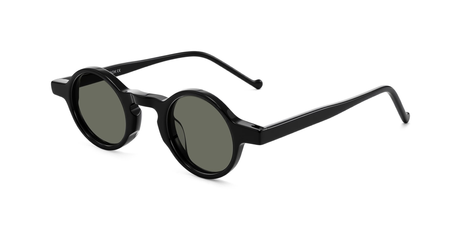 Angle of Enno in Black with Gray Polarized Lenses