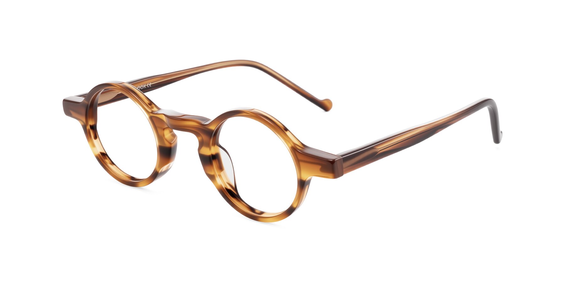 Angle of Enno in Amber Striped with Clear Blue Light Blocking Lenses