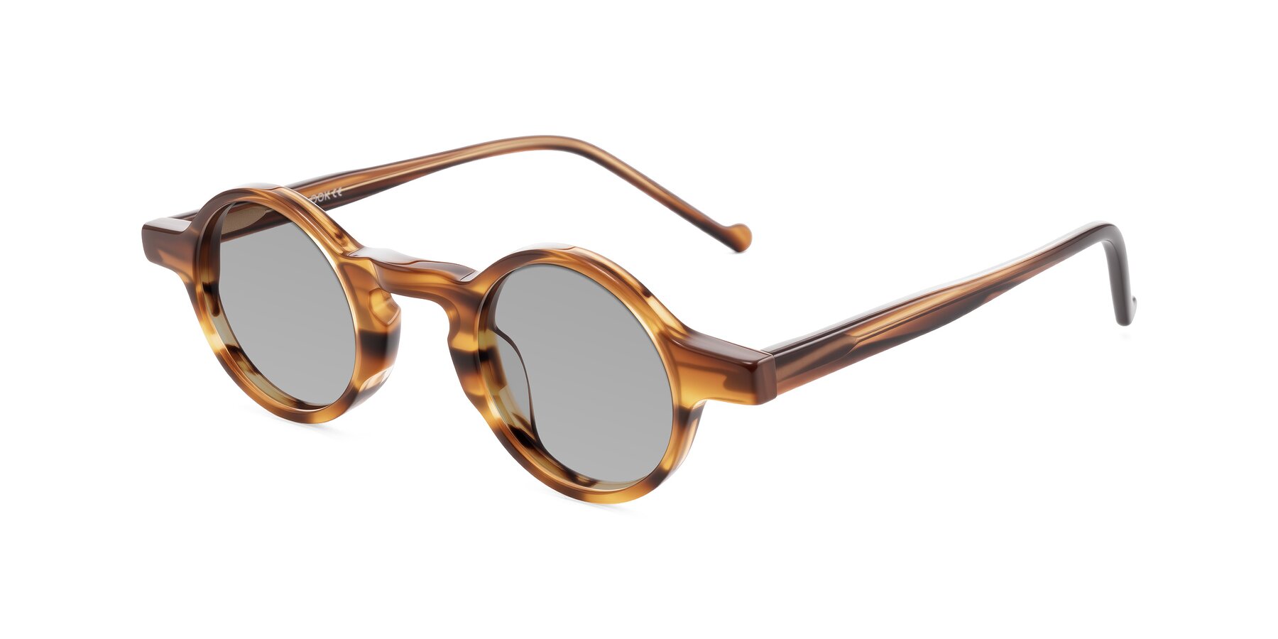 Angle of Enno in Amber Striped with Light Gray Tinted Lenses