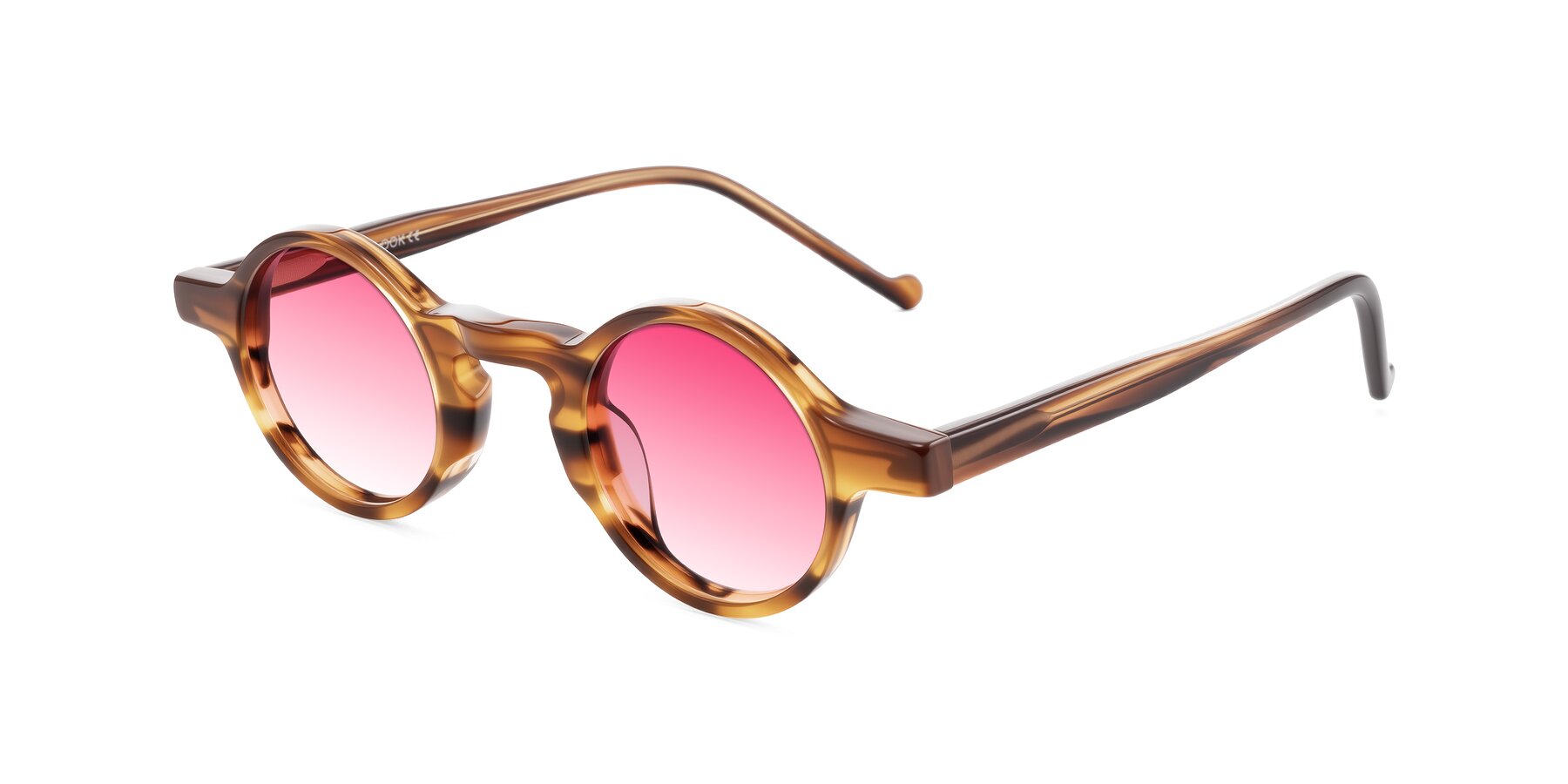 Angle of Enno in Amber Striped with Pink Gradient Lenses