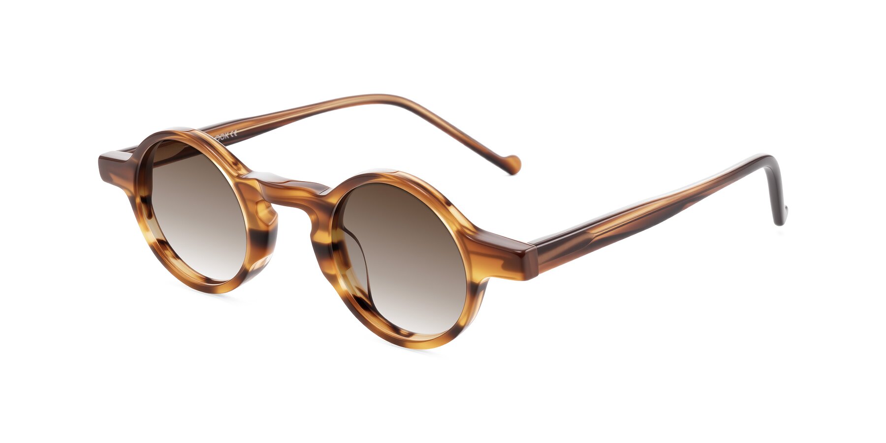 Angle of Enno in Amber Striped with Brown Gradient Lenses