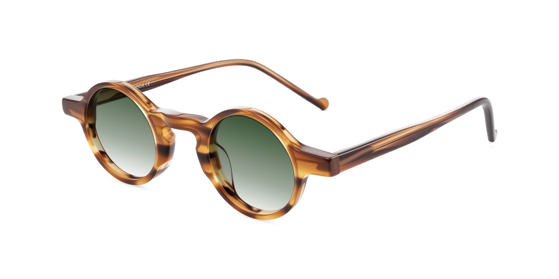 Angle of Enno in Amber Striped with Green Gradient Lenses