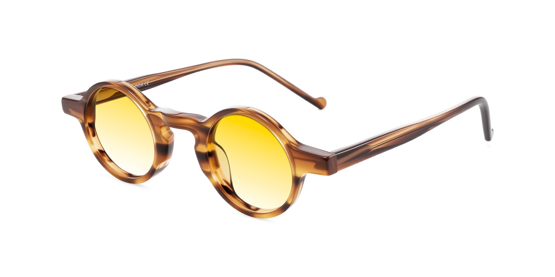Angle of Enno in Amber Striped with Yellow Gradient Lenses
