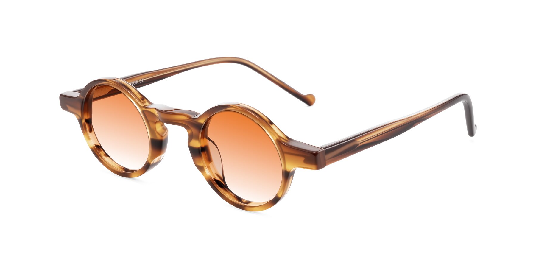 Angle of Enno in Amber Striped with Orange Gradient Lenses