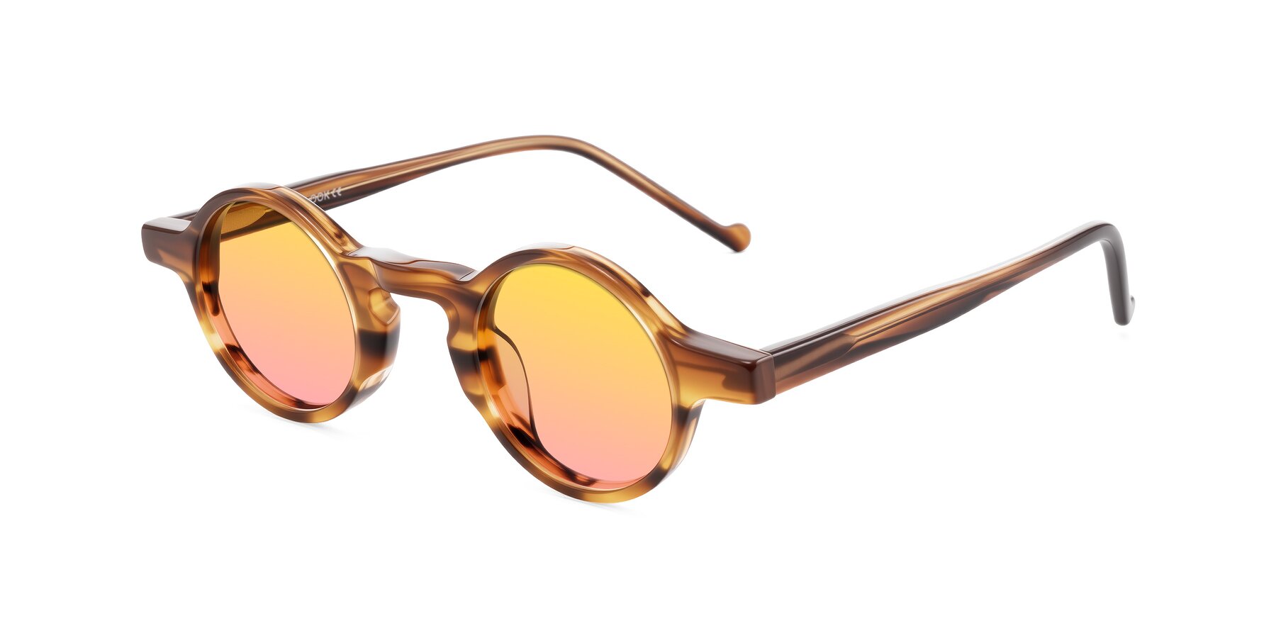 Angle of Enno in Amber Striped with Yellow / Pink Gradient Lenses