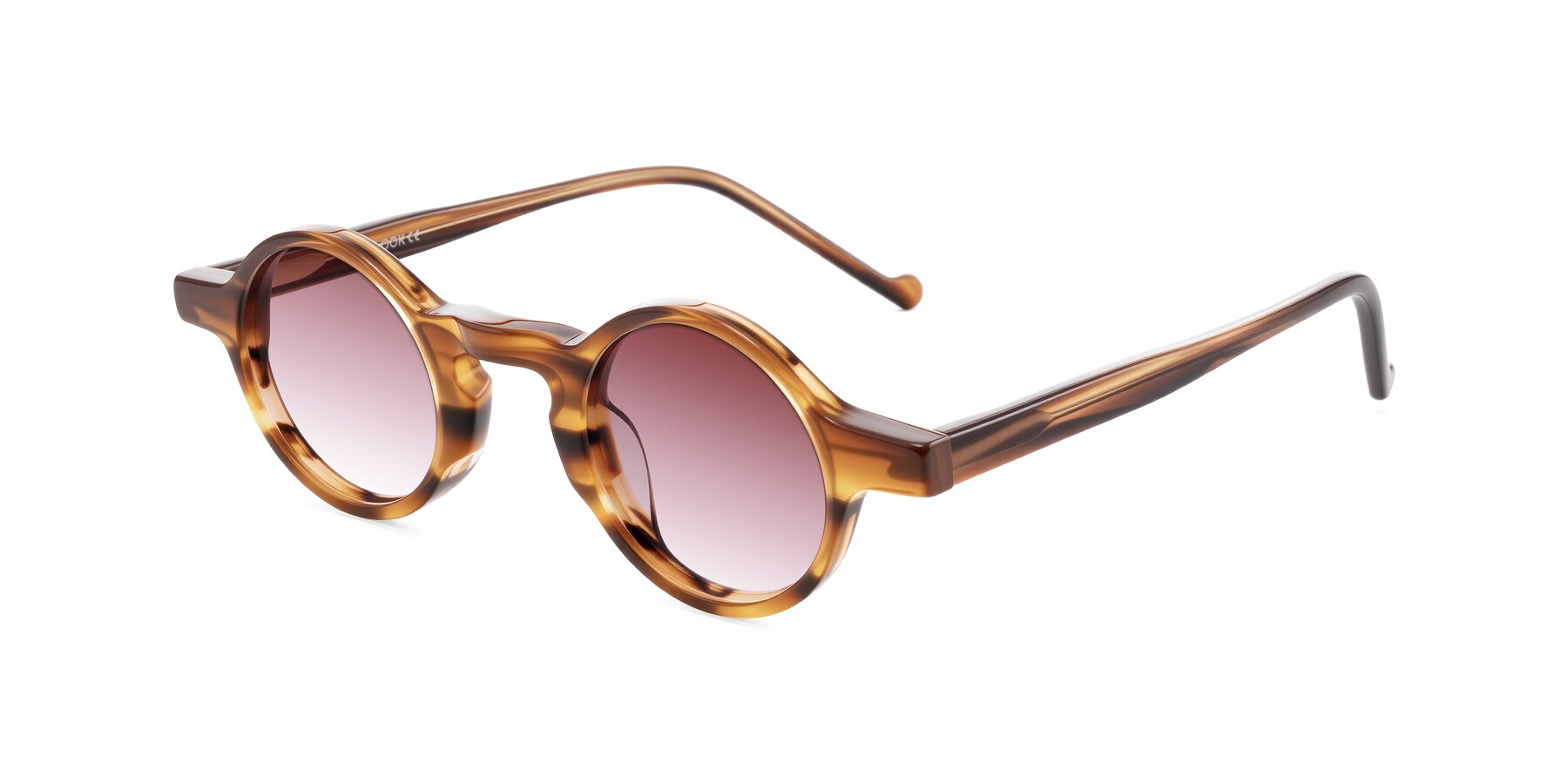 Angle of Enno in Amber Striped with Garnet Gradient Lenses