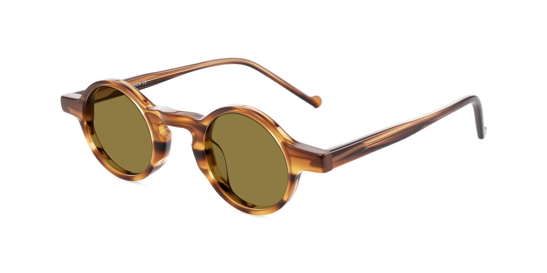 Angle of Enno in Amber Striped with Brown Polarized Lenses