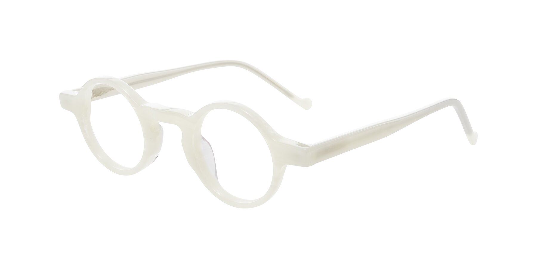Angle of Enno in Jade White with Clear Blue Light Blocking Lenses