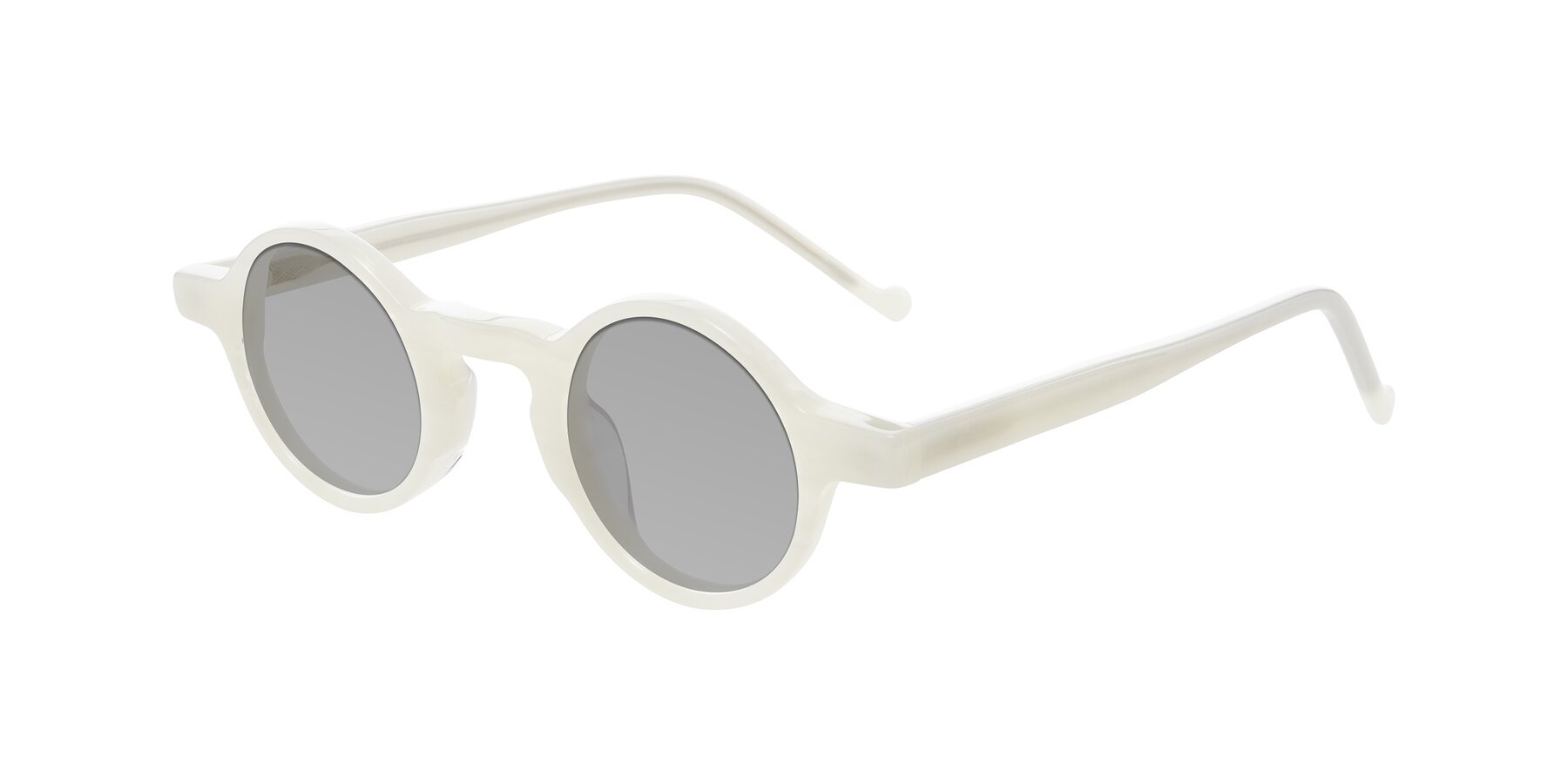 Angle of Enno in Jade White with Light Gray Tinted Lenses