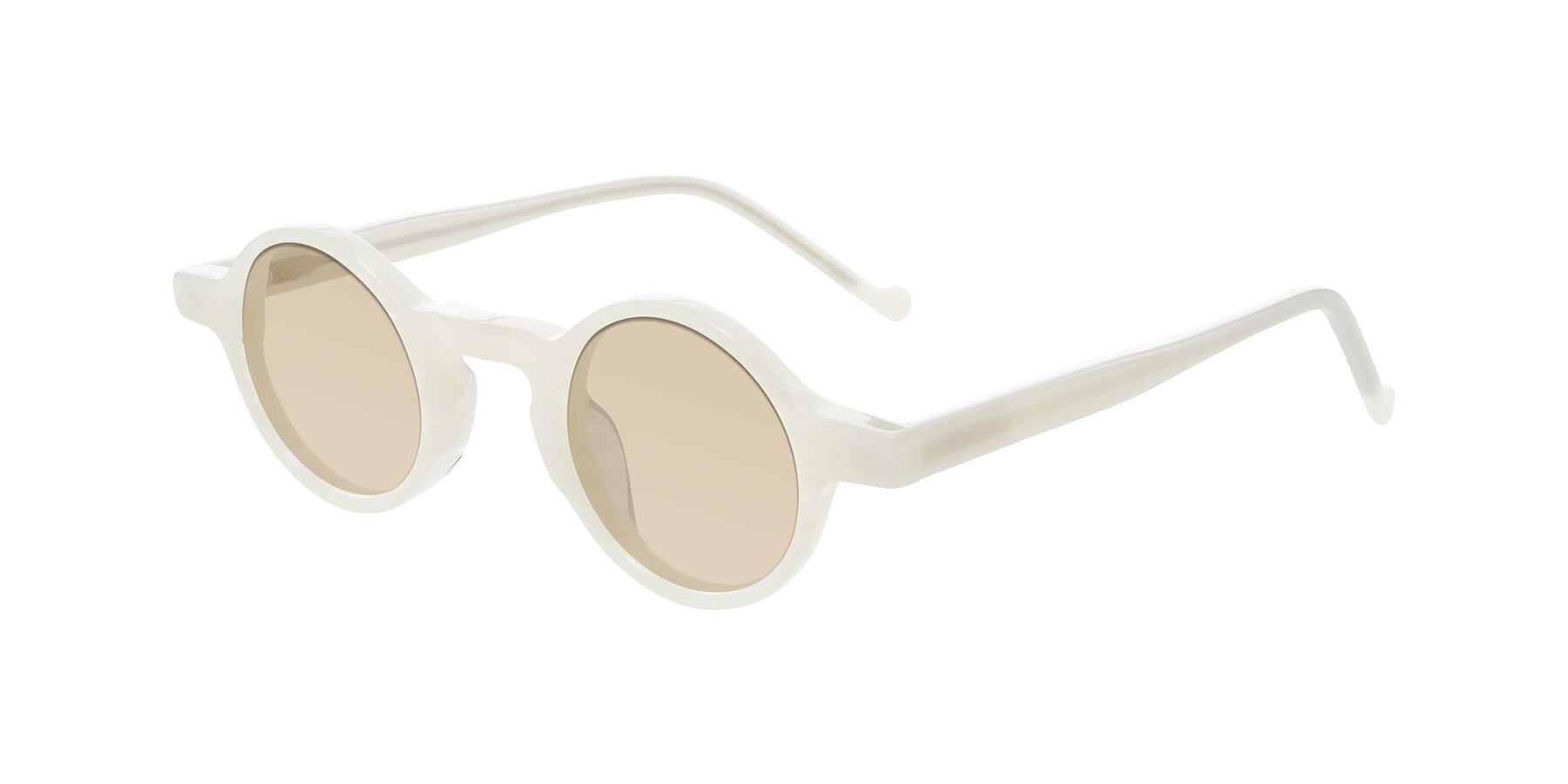 Angle of Enno in Jade White with Light Brown Tinted Lenses