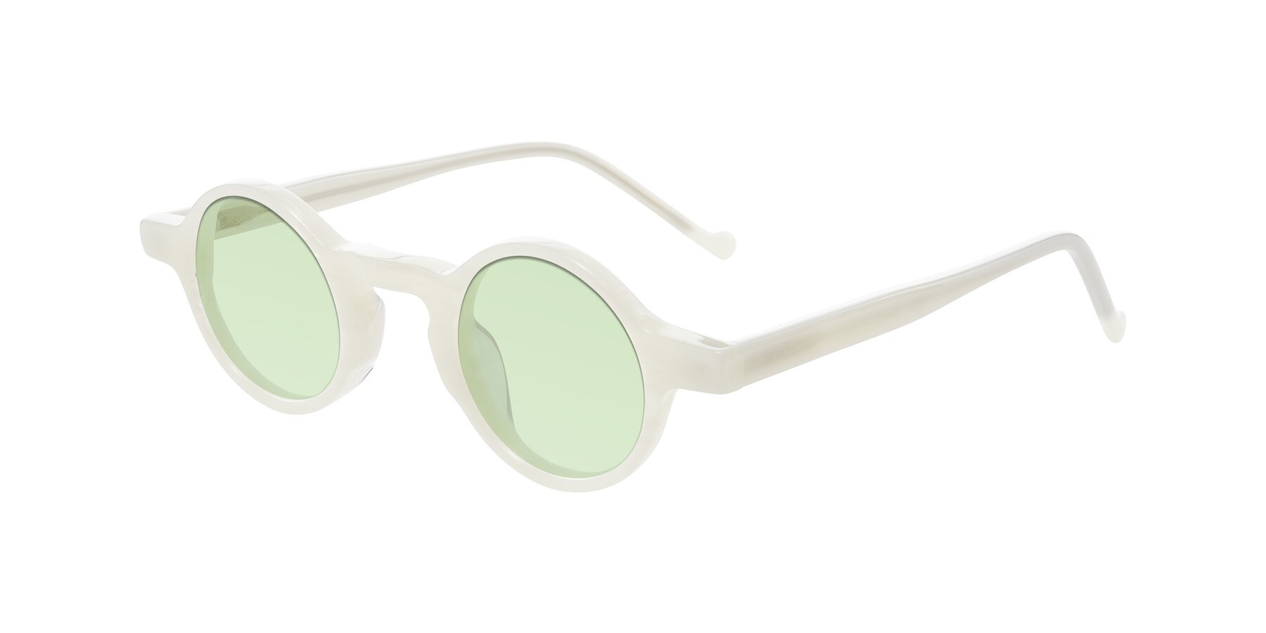 Angle of Enno in Jade White with Light Green Tinted Lenses