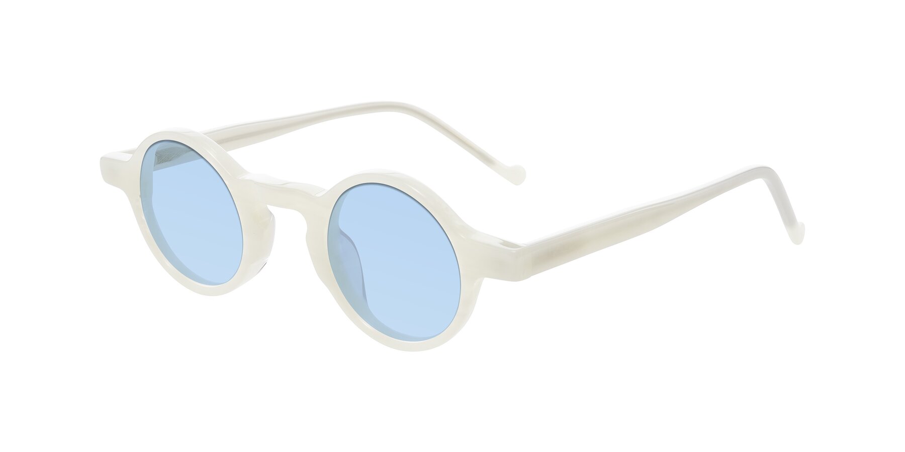 Angle of Enno in Jade White with Light Blue Tinted Lenses