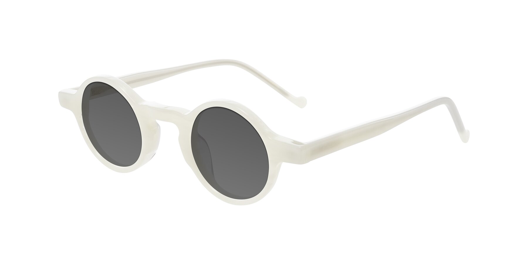 Angle of Enno in Jade White with Medium Gray Tinted Lenses