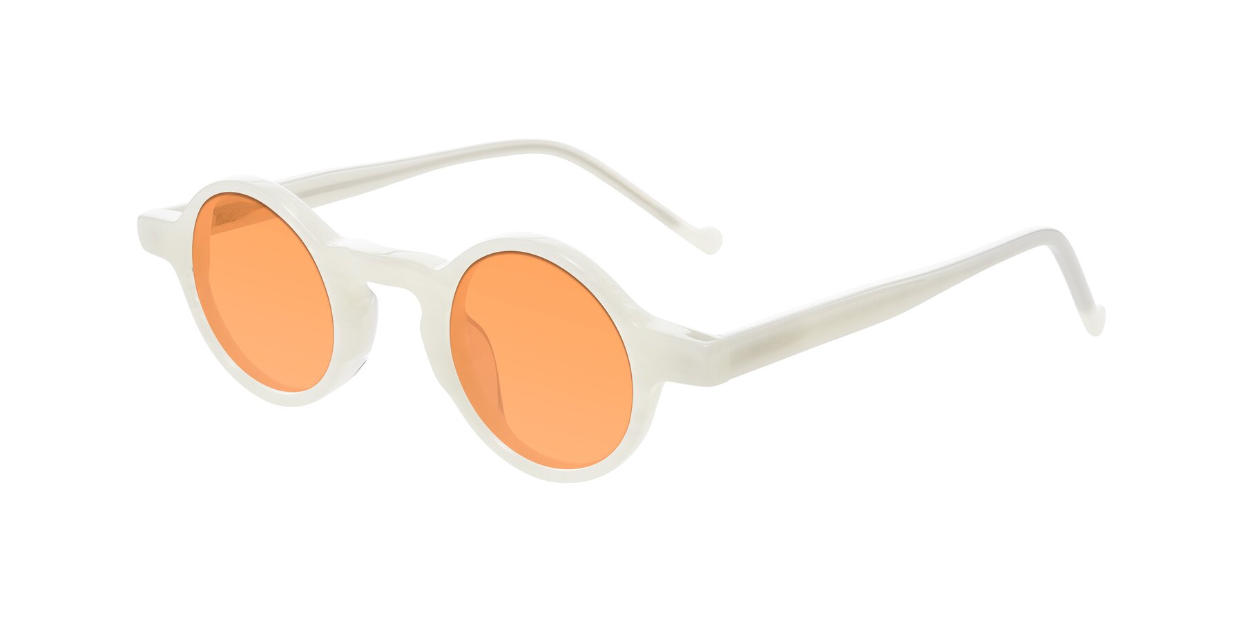 Angle of Enno in Jade White with Medium Orange Tinted Lenses