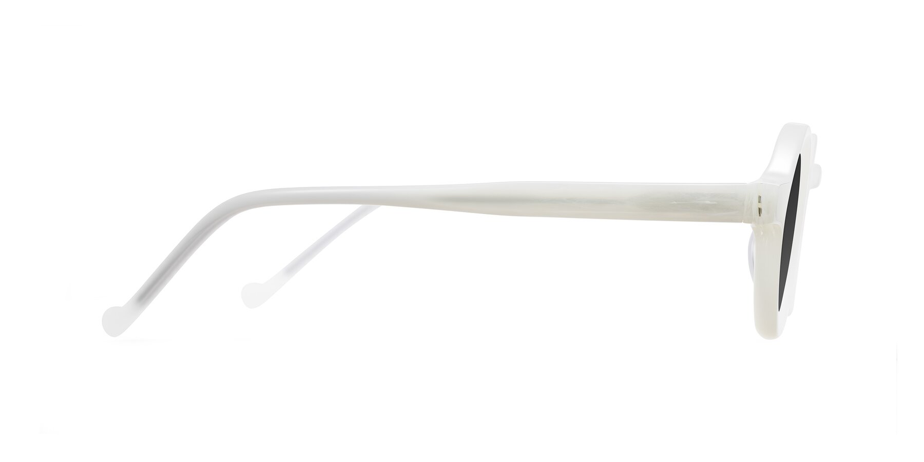 Side of Enno in Jade White with Gray Tinted Lenses