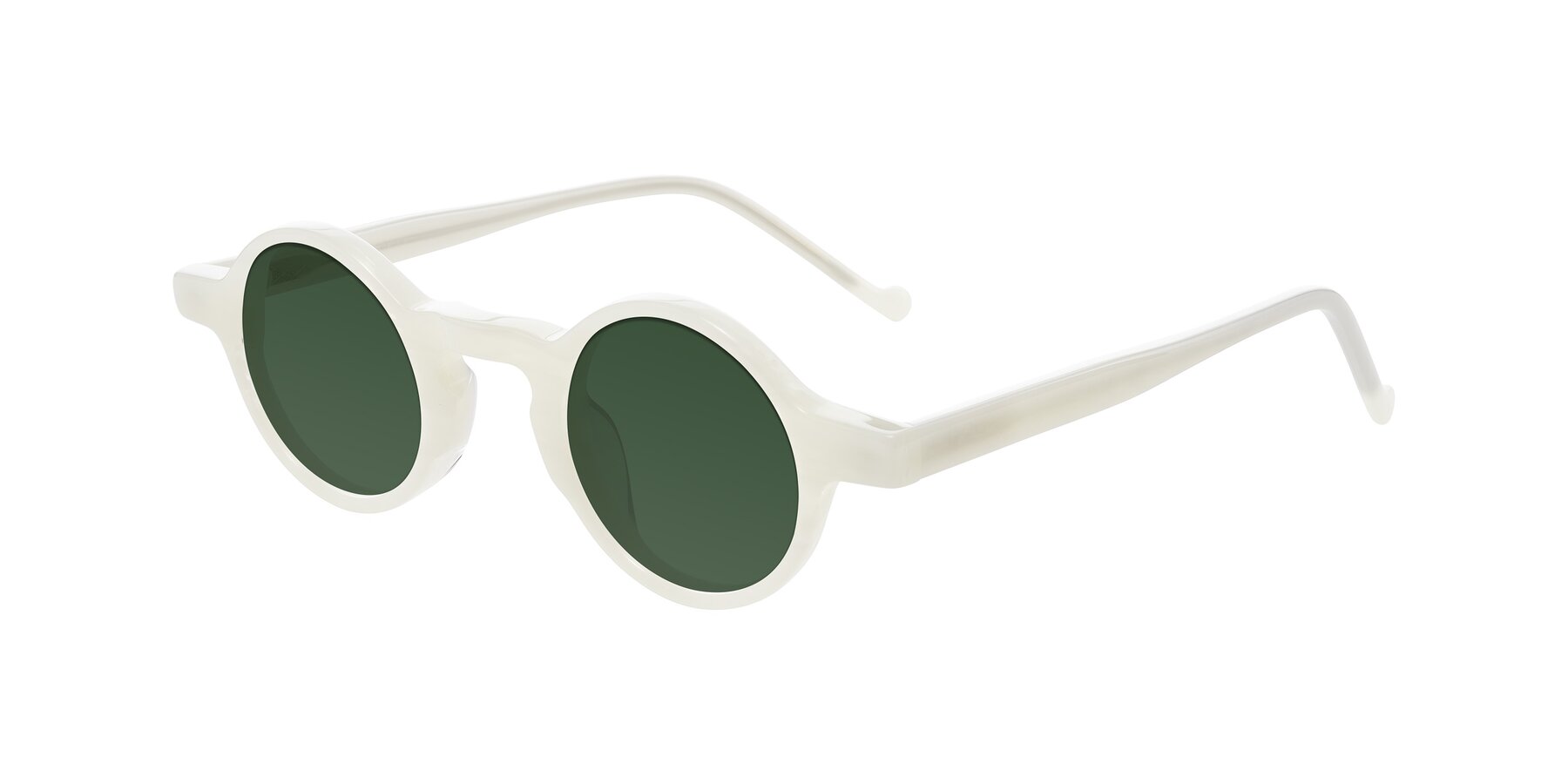 Angle of Enno in Jade White with Green Tinted Lenses