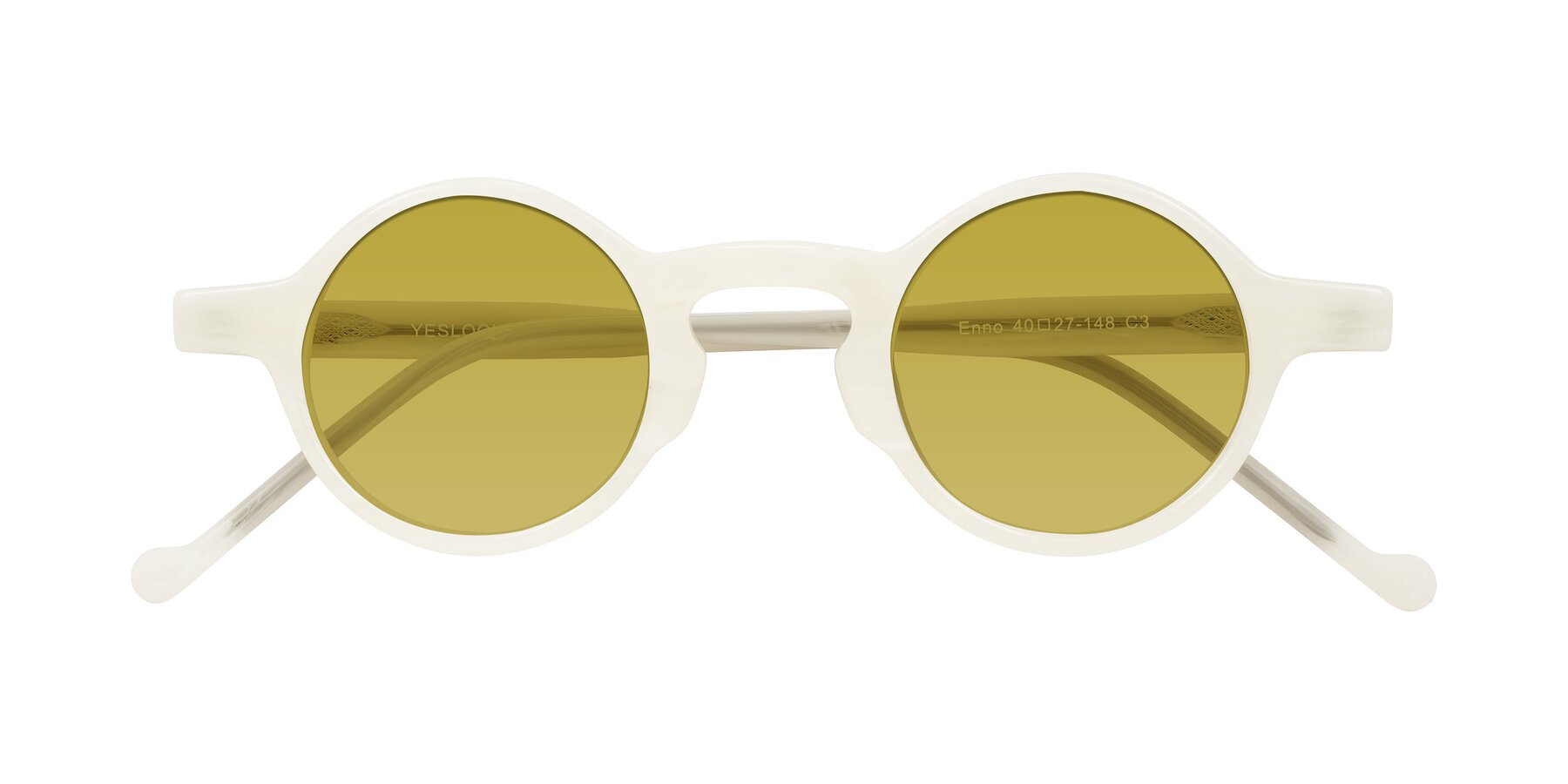 Folded Front of Enno in Jade White with Champagne Tinted Lenses