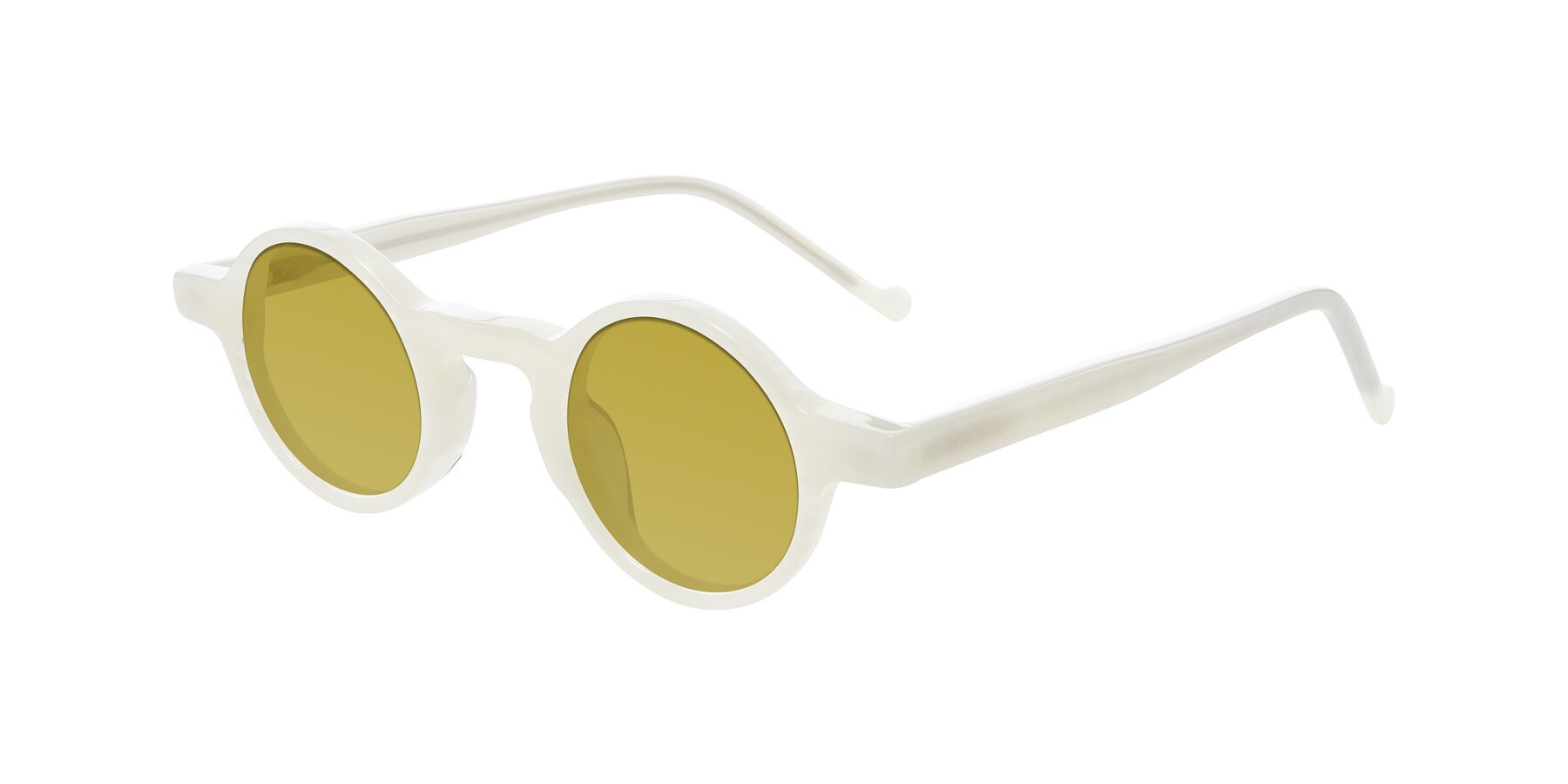 Angle of Enno in Jade White with Champagne Tinted Lenses