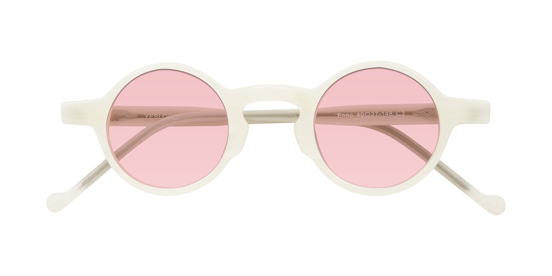 Folded Front of Enno in Jade White with Light Garnet Tinted Lenses