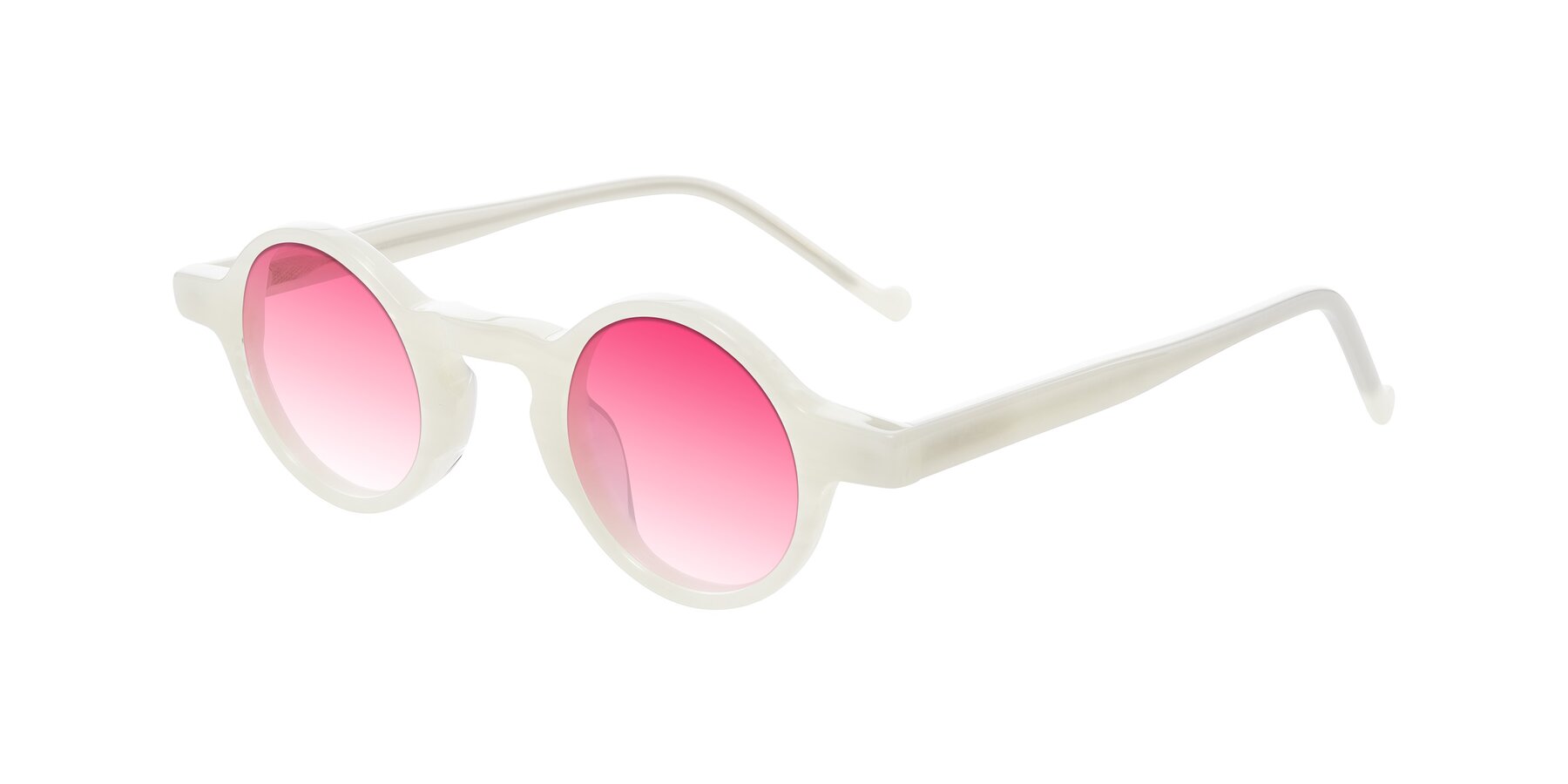 Angle of Enno in Jade White with Pink Gradient Lenses