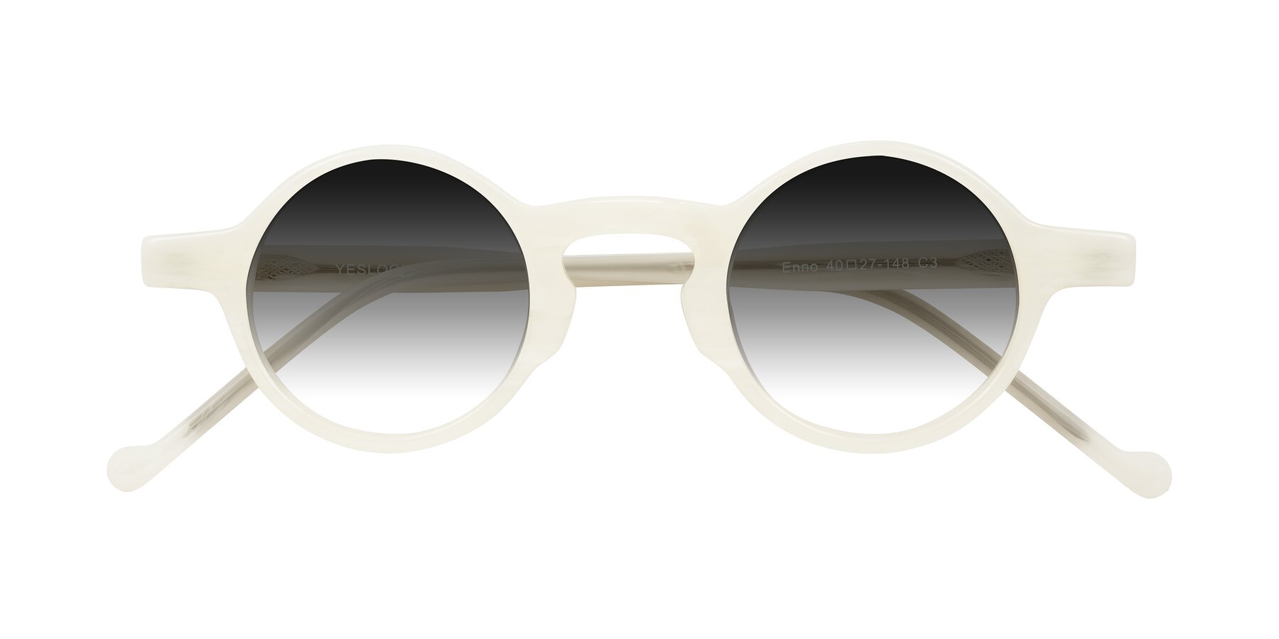 Folded Front of Enno in Jade White with Gray Gradient Lenses