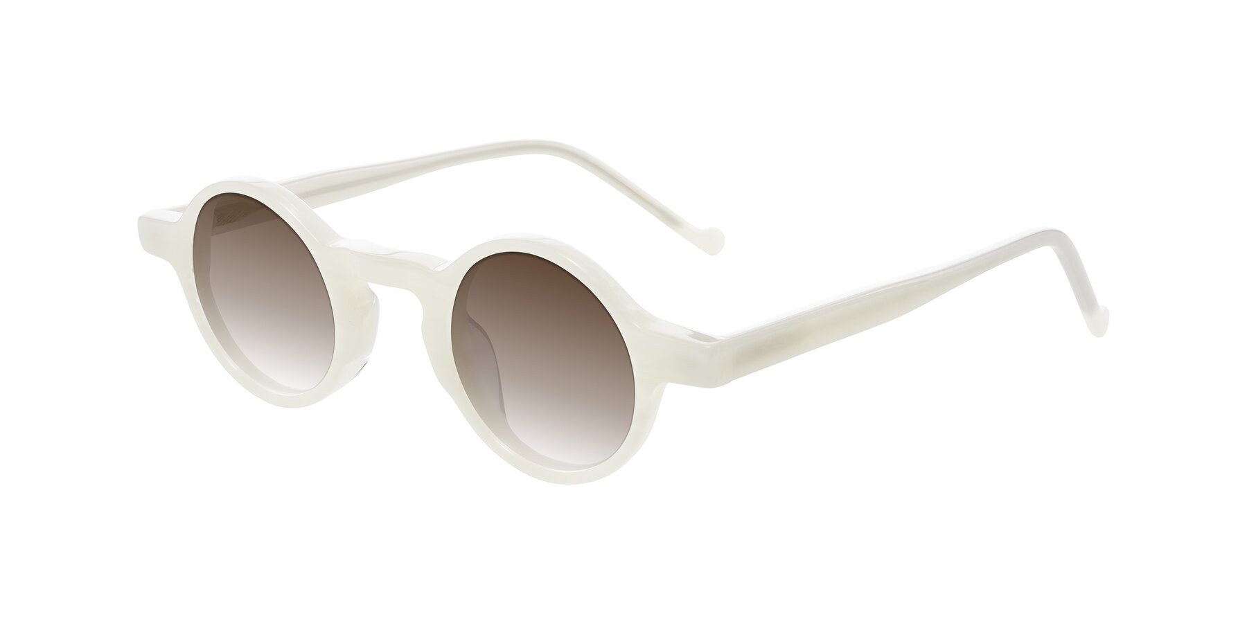 Angle of Enno in Jade White with Brown Gradient Lenses