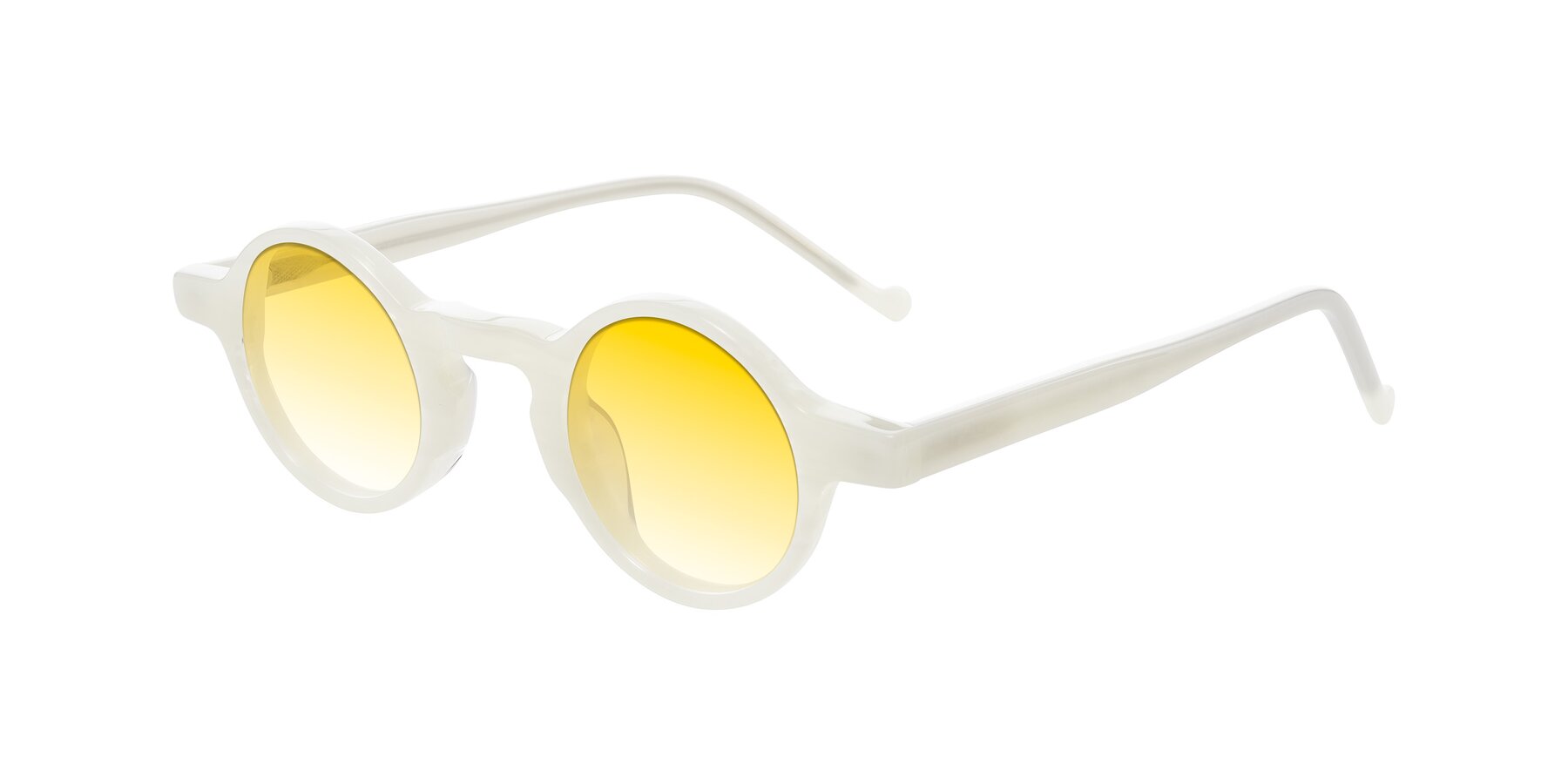 Angle of Enno in Jade White with Yellow Gradient Lenses