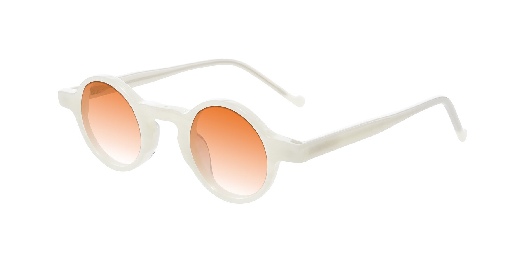 Angle of Enno in Jade White with Orange Gradient Lenses