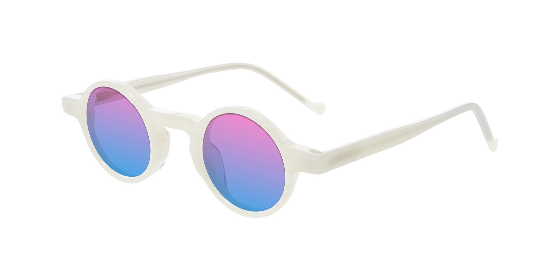 Angle of Enno in Jade White with Pink / Blue Gradient Lenses