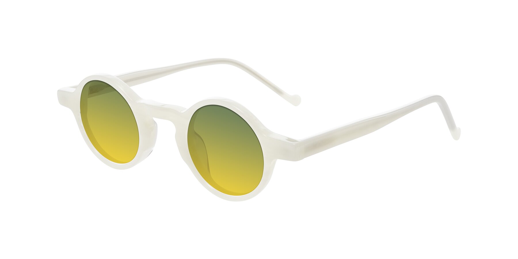 Angle of Enno in Jade White with Green / Yellow Gradient Lenses