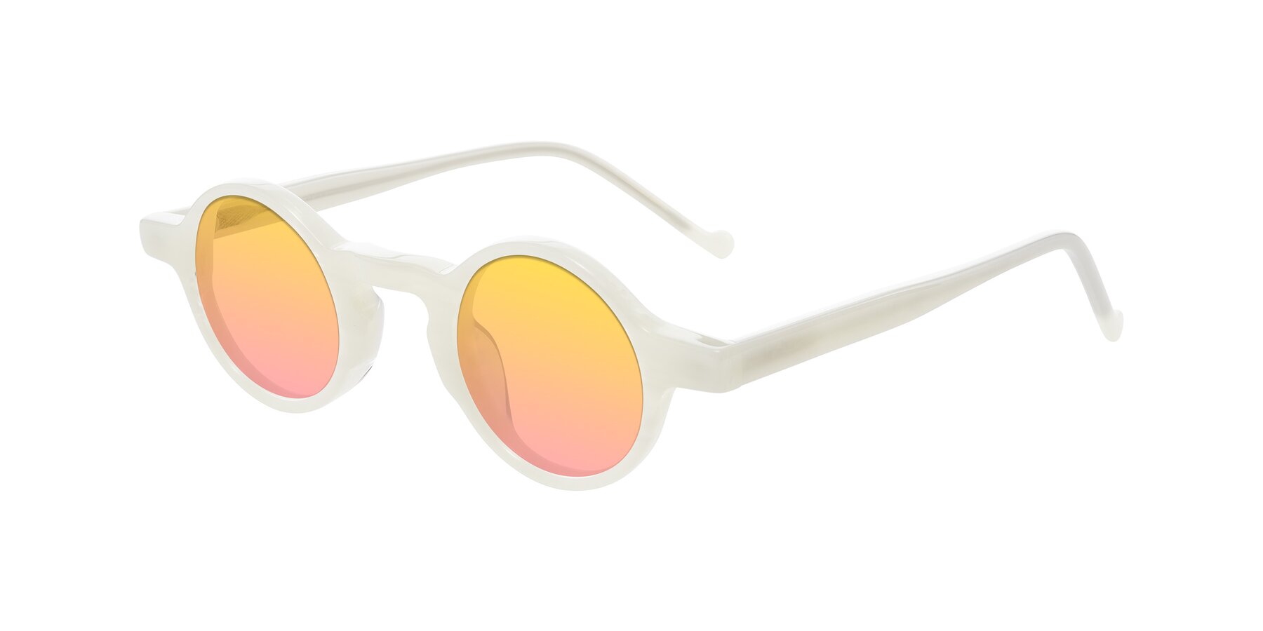 Angle of Enno in Jade White with Yellow / Pink Gradient Lenses