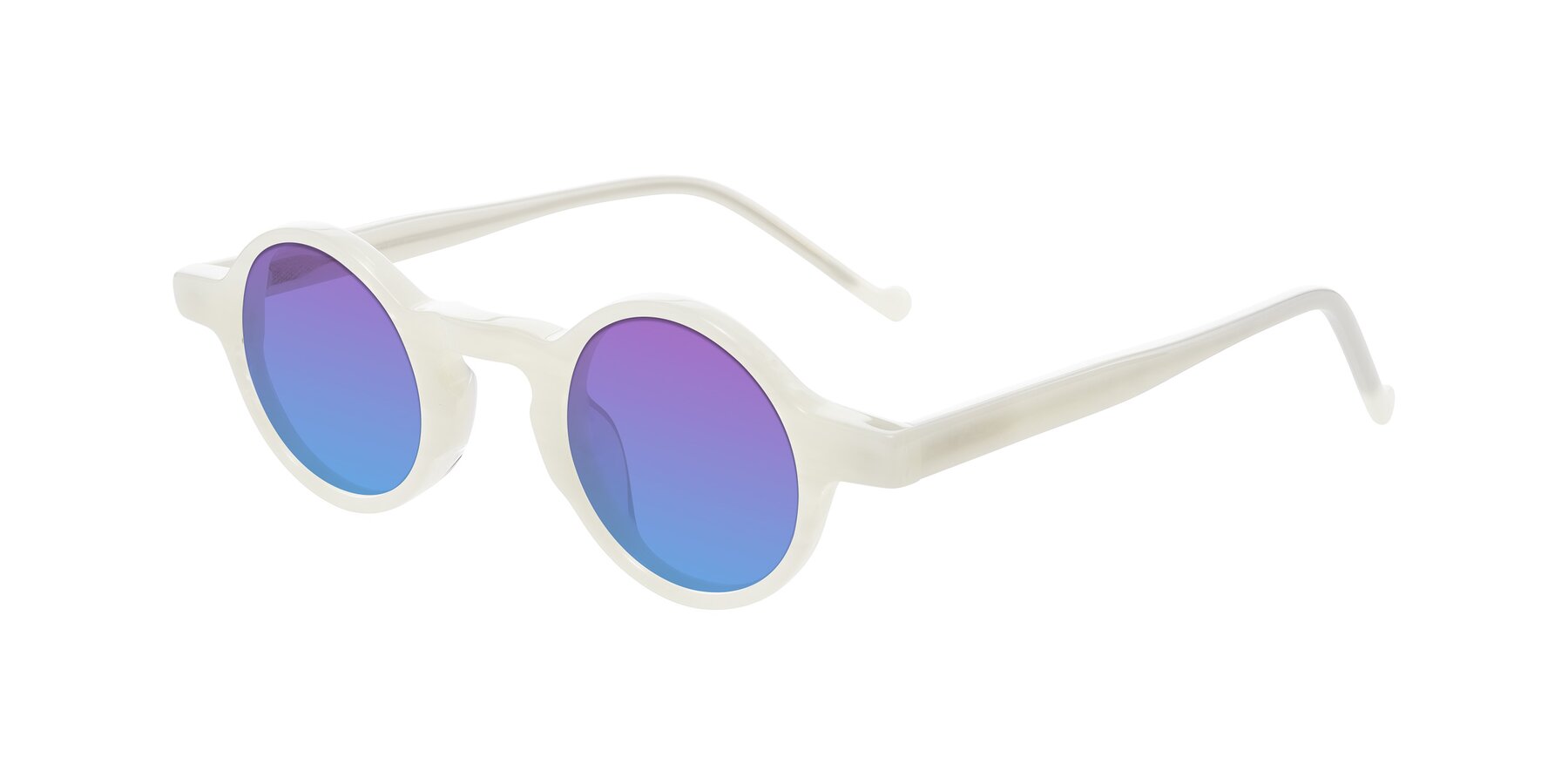 Angle of Enno in Jade White with Purple / Blue Gradient Lenses