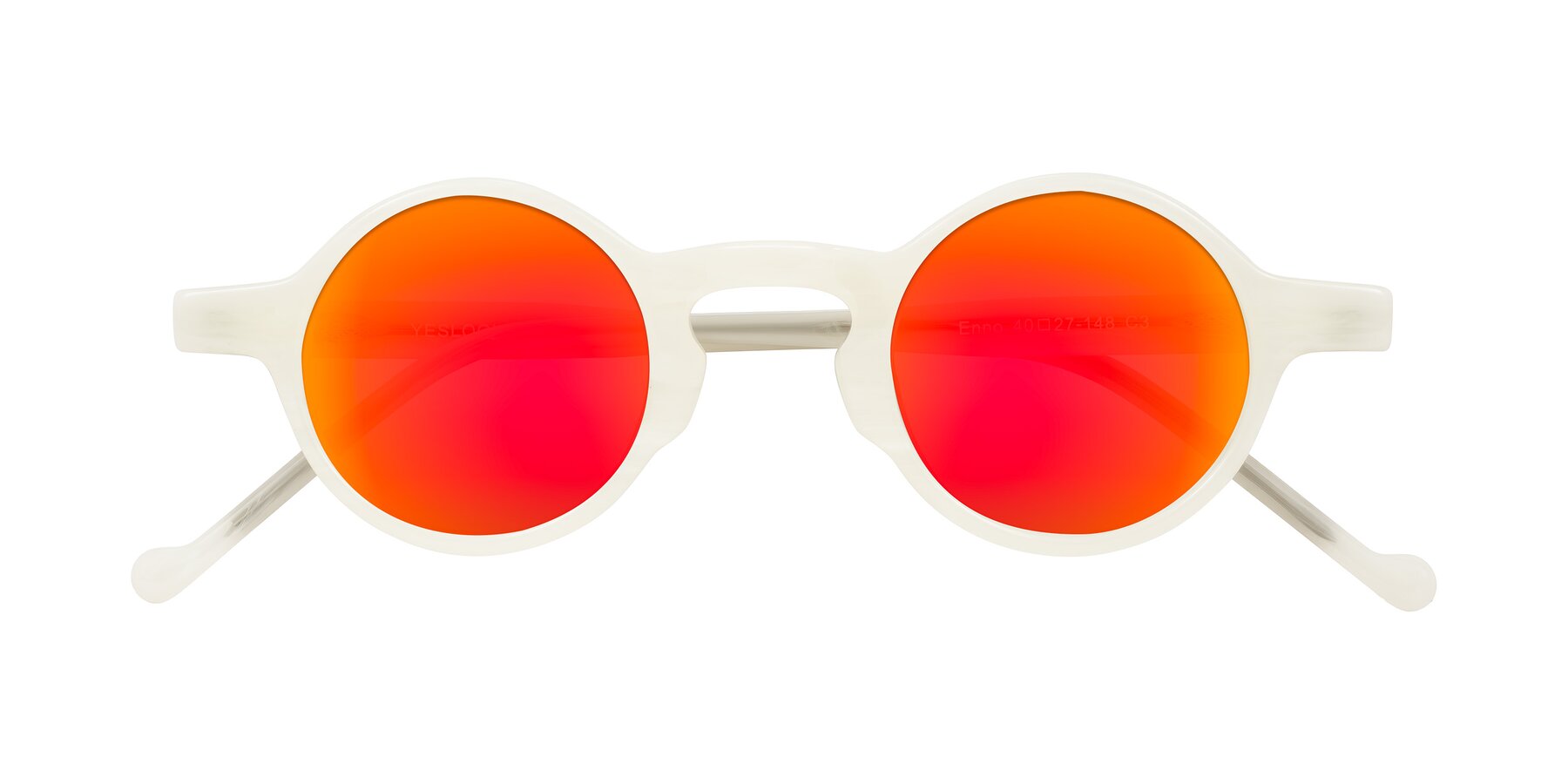 Folded Front of Enno in Jade White with Red Gold Mirrored Lenses