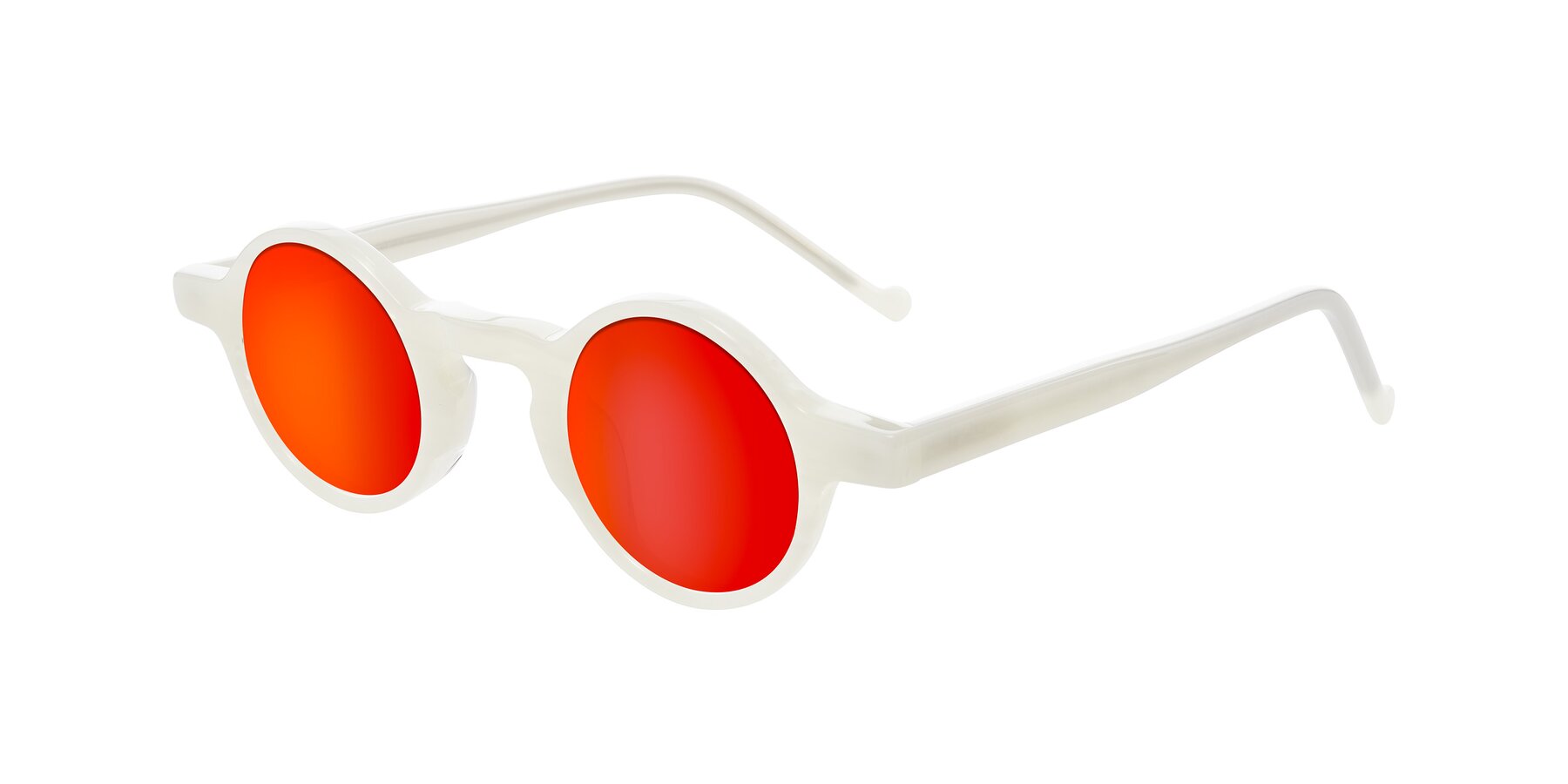 Angle of Enno in Jade White with Red Gold Mirrored Lenses