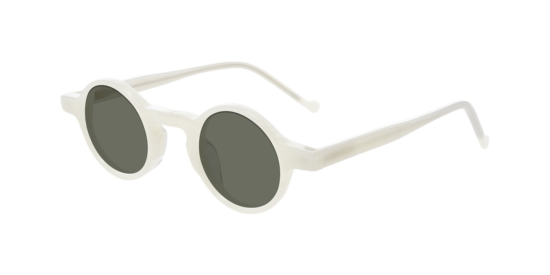 Angle of Enno in Jade White with Gray Polarized Lenses