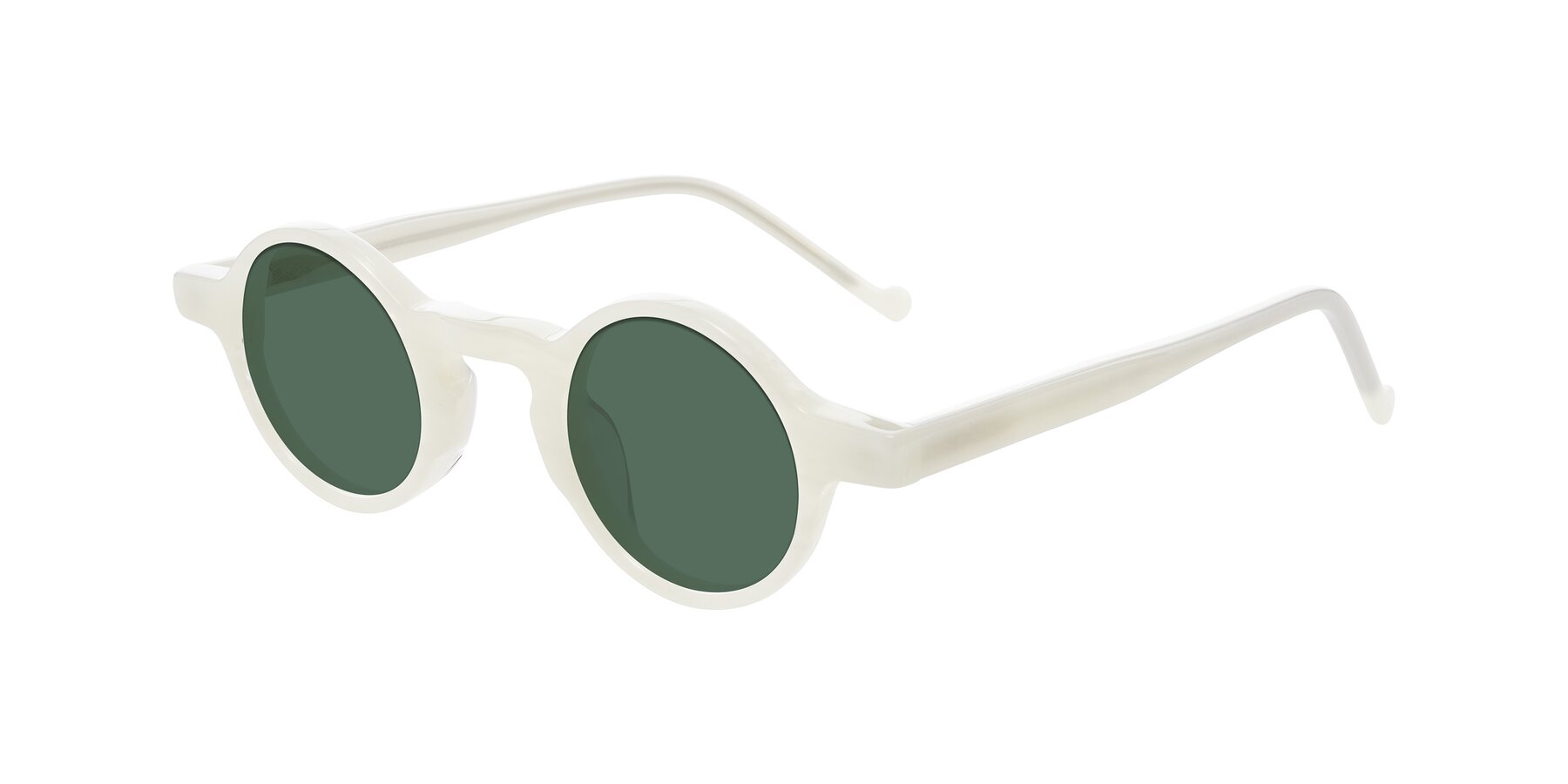Angle of Enno in Jade White with Green Polarized Lenses