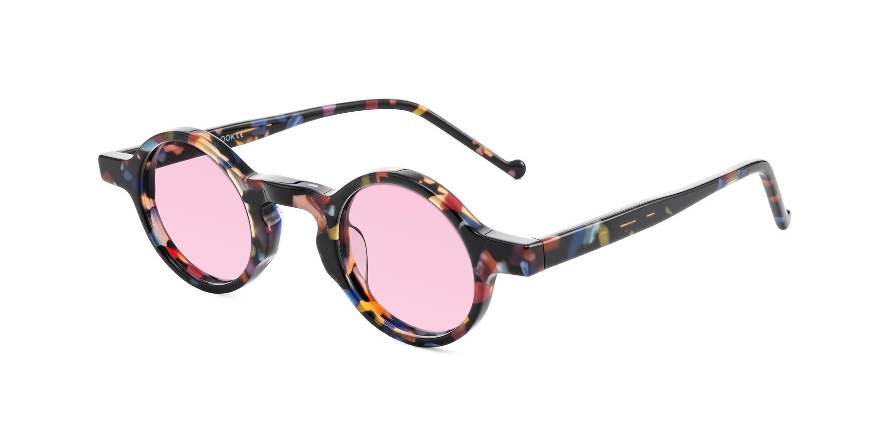 Angle of Enno in Midnight Carnival with Light Pink Tinted Lenses